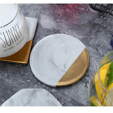 Load image into Gallery viewer, MARBLE GOLD COASTERS