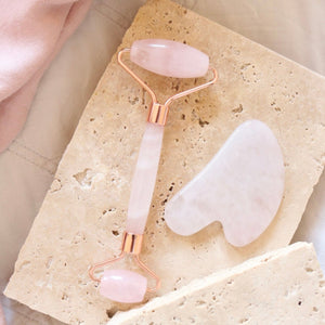 DIVINE DUO™ - White Jade - Facial Roller + Gua Sha Stone